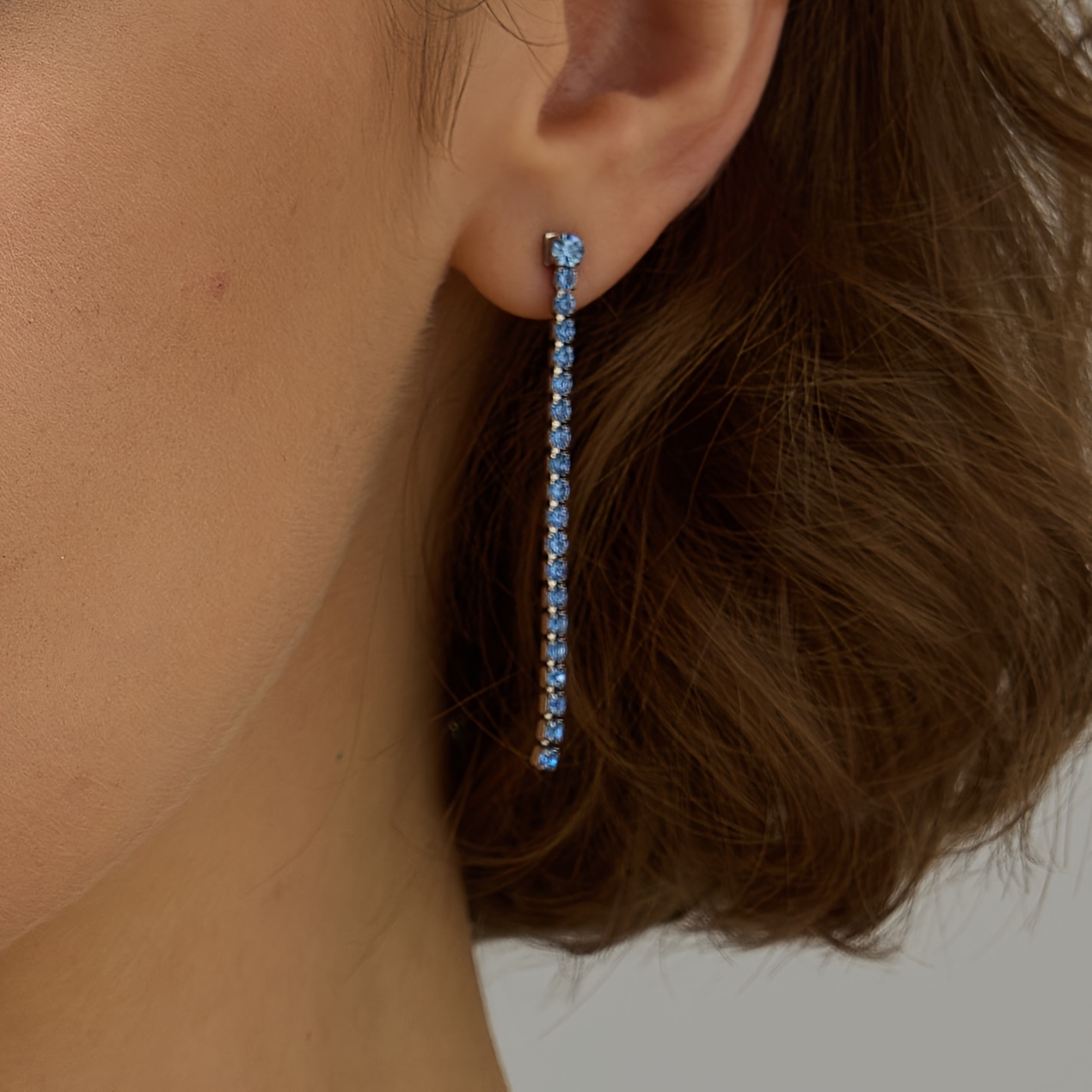 Women's Trendy Long Tassel Zirconia Stud Earrings, 12 Colors Available